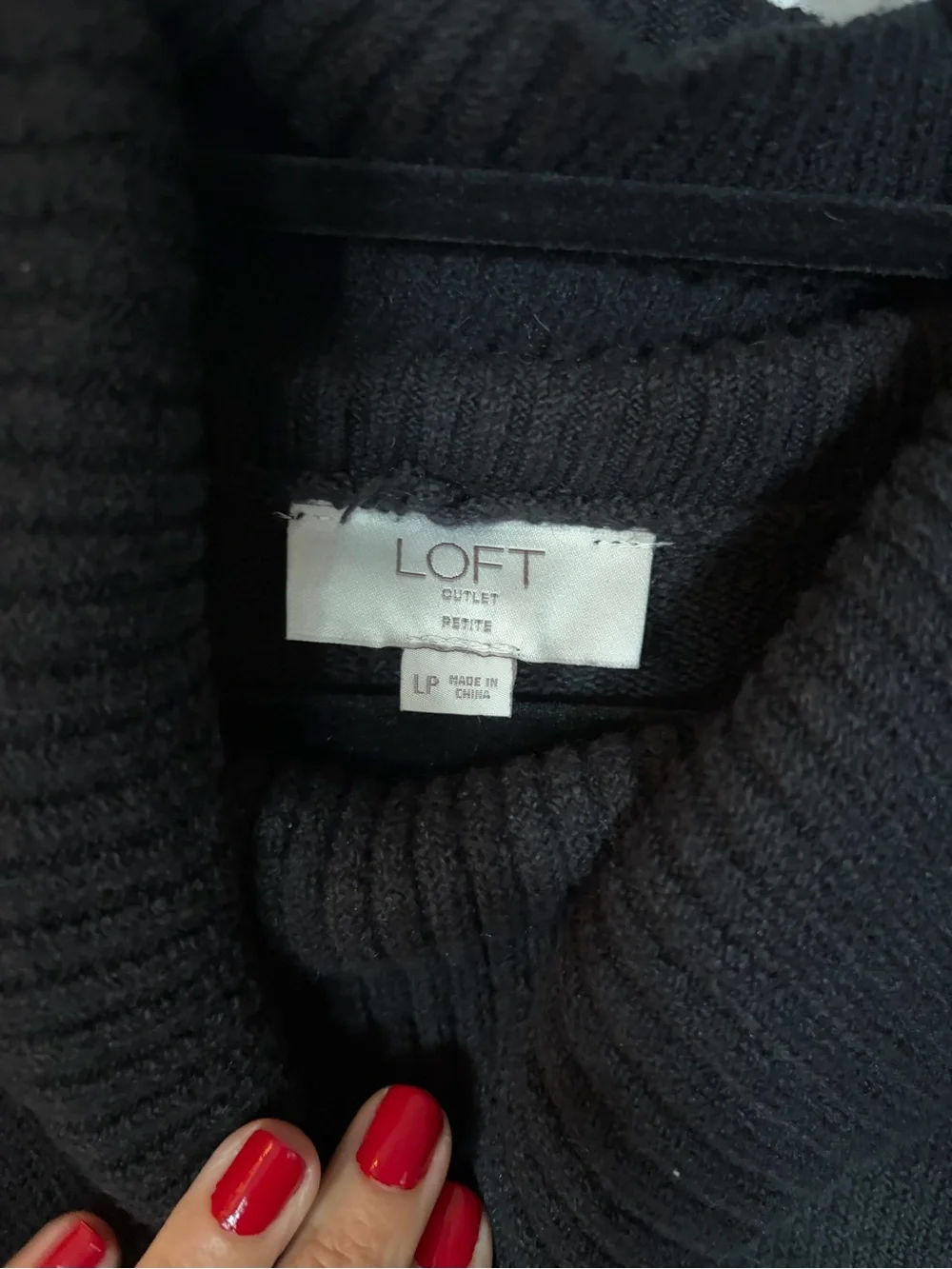 LOFT Black Cowl Neck Sweater